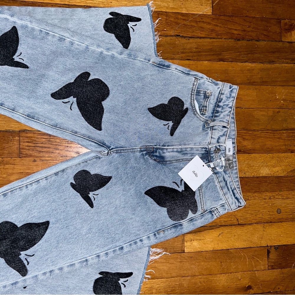 Adika high waisted butterfly jeans! Brand new with tags size XS!